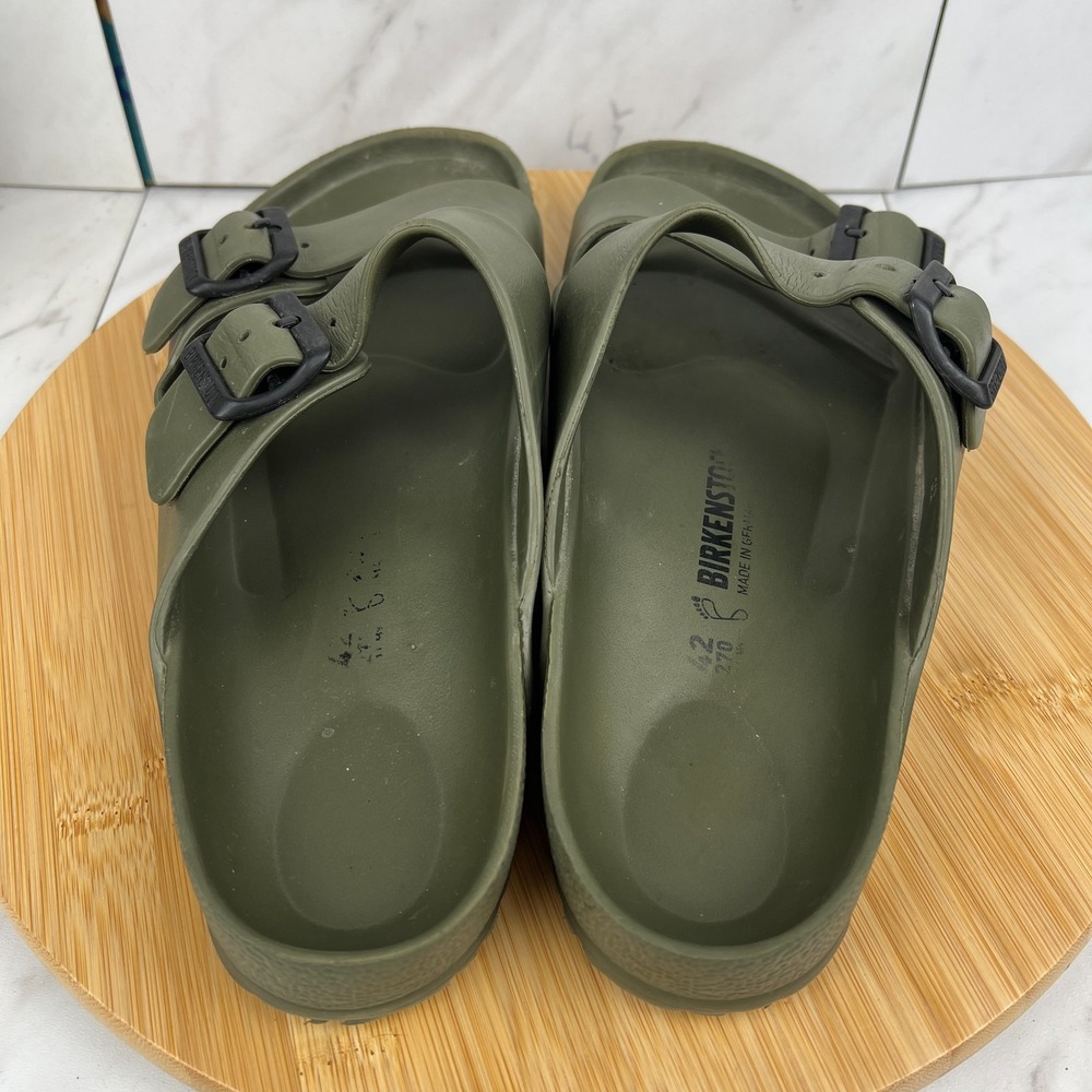 Birkenstock Arizona EVA Mens Size 9 [EU 42] Green Rubber Slides Sandals Shoes - Picture 2 of 10